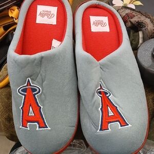 Gray and Red Kids Slippers A'S Mens Slippers